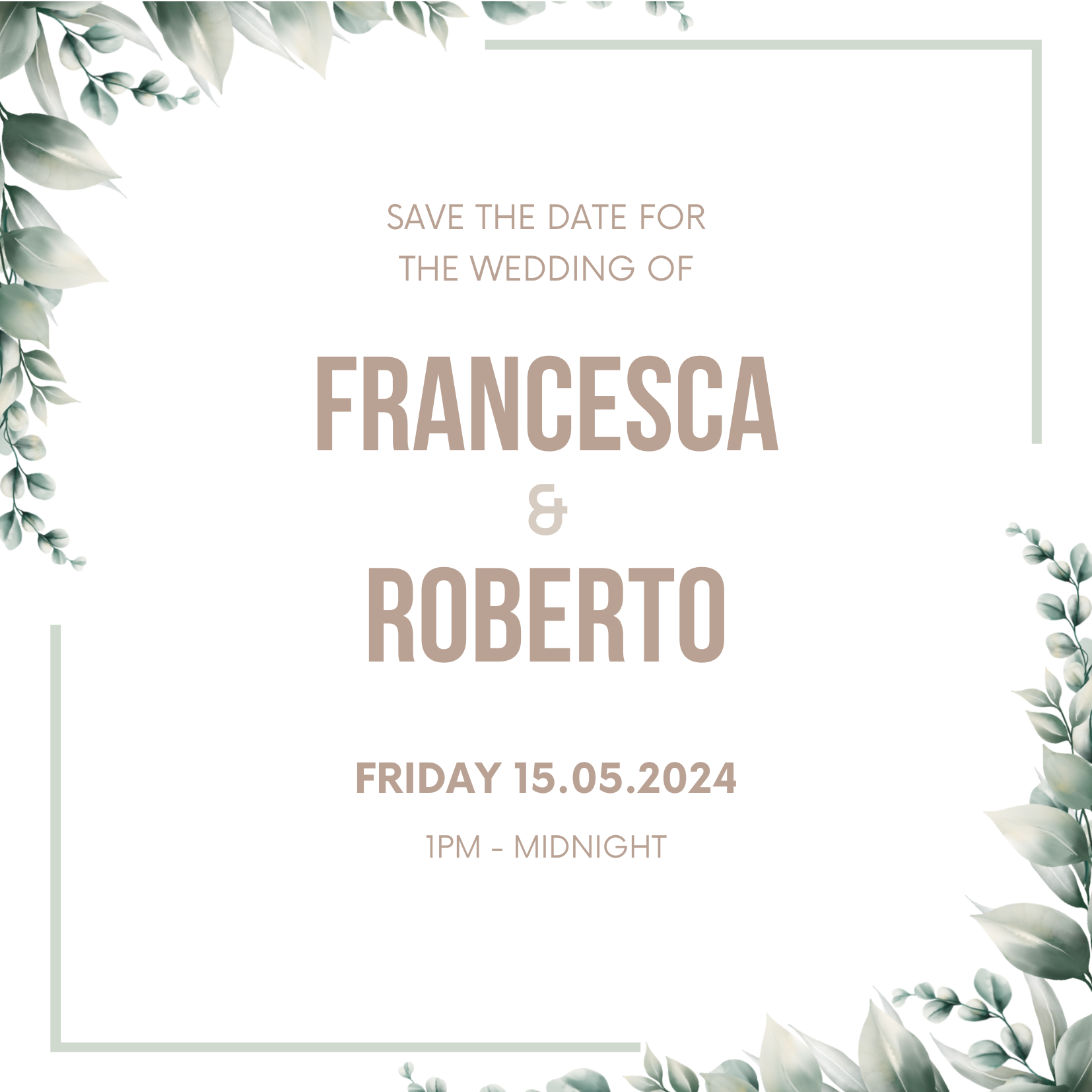 Square wedding cards