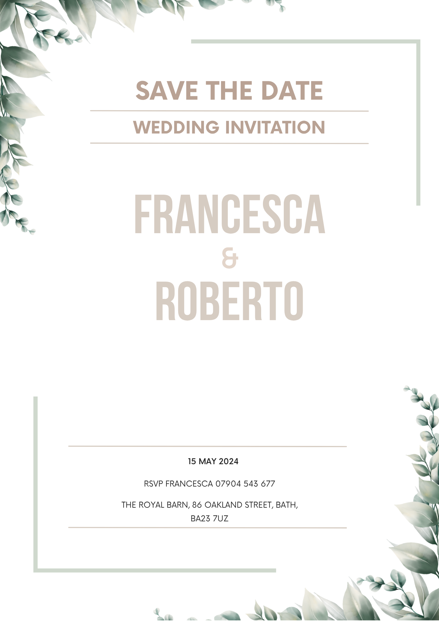 A4 wedding cards